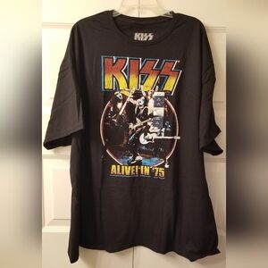 Kiss Alive! In '75 Men's T-Shirt Rock Band Concert Black Size 3XL BRAND NEW Tags